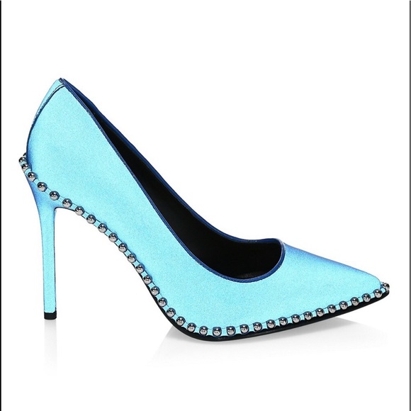 Authentic Alexander Wang Rie Reflective Studded Stiletto Pumps Size 8 - Picture 6 of 13